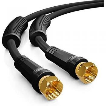 DeleyCON 2m SAT Koaxialkabel mit Ferritkern HDTV DVB-S DVB-S2 Schwarz