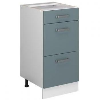Vicco meuble bas de cuisine R-Line, Bleu-gris, 40 cm avec tiroirs, sans plan de travail