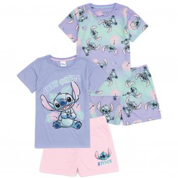 Pyjama Enfant 9-10 ans Lilo & Stitch : Manches Courtes + Pantalon Court, Palette Couleurs