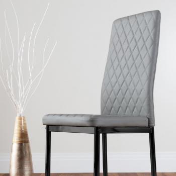 Milan High Back Faux Leather Dining Chair Set