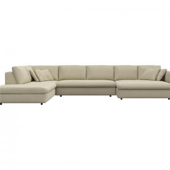 Sofalandschaft FLEXLUX Lovane – U‑Form, 400 cm Breite