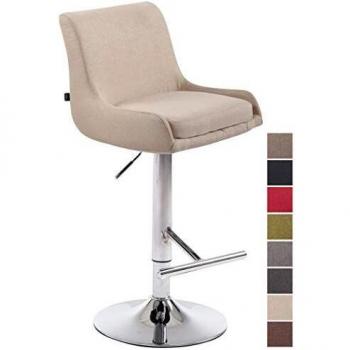 Bancone Imbottito Club in Tessuto Crema Cromo – Schienale, Poggiapiedi, Regolazione 67‑87 cm