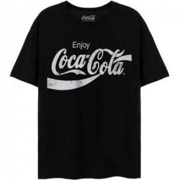 Coca-Cola Unisex Volwassenen Afgedragen Logo T-Shirt L zwart