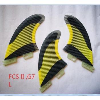 G7 G5 FCS II 2 Surf Fins Tri Set Yellow Blue M L