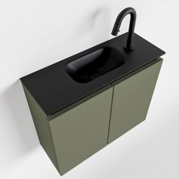 Mueble Ture 60 cm Army, Fondo Reducido, Lavabo Eden Centro 1 Orificio Verde