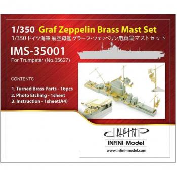 Graf Zeppelin Schiffsmast-Set (Infinimodel 1/350, IMS-Serie) – Kunststoff in Grau