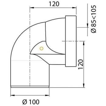 Wirquin 71020101 Pipe rigide courte coudée mâle diamètre 100 mm