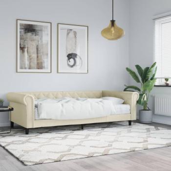 Lit convertible crémeux 90x200 cm – Similicuir