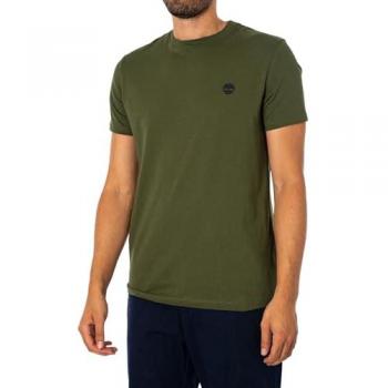 Timberland Dunstan River T-Shirt for Men in Dark Green, Size: XXL, Slim Fit, Embroidered Logo, Short Sleeved, Cotton