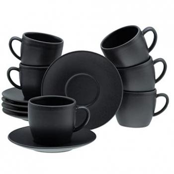 Tazze da Cappuccino Nero CreaTable Soft Touch (12)