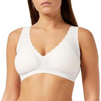 Sloggi Zero Feel Lace Bralette, Brassière Bianco, Taglia Unica