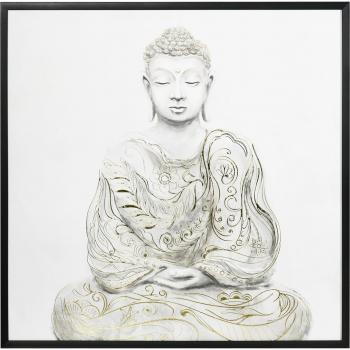 Cuadro Zen Buda 83x83 cm Textura Dorada para Decoración