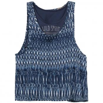 B-KARO Indigo Rouge Rose, Débardeur Fille, Bleu
