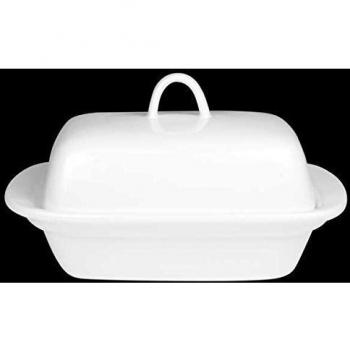 Zodiac C88193 Orion Butter Dish, Classic White Porcelain, 178 mm × 115 mm