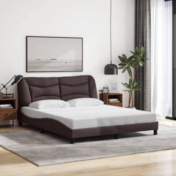 VidaXL Bettgestell 160x200 cm Dunkelbraun ohne Matratze aus Stoff
