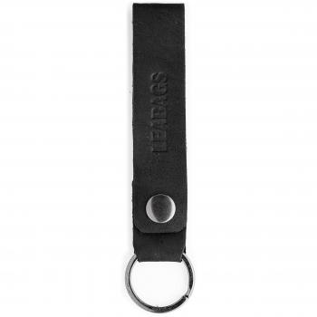 LEABAGS Lewes Schlüsselband aus Leder I Vintage Look I Schwarz