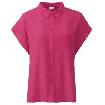 Lascana Hemdbluse in Pink, Leinenmix, Kurzarm