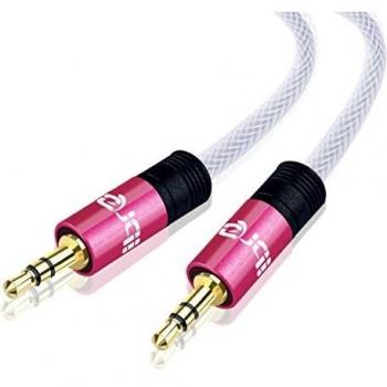 Home/Car MP3 Player 5‑Meter 3.5 mm Aux Cord – Ibra Pink Premium