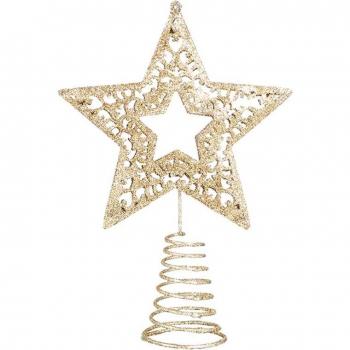 Sommet d'arbre de Noël doré