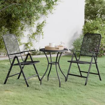 3 pz Set da Pranzo per Giardino Rete Metallica Espansa Antracite