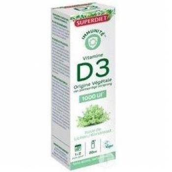 SuperDiet Immunité Vitamine D3 Végétale 1000 UI Spray 20 ml