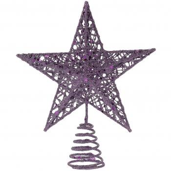 Étoile de Noël en Fer Violet Scintillant 20CM