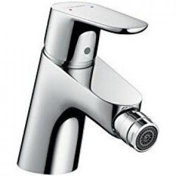 Hansgrohe Focus bidet tap with push-open waste in chrome finish