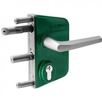 Serrure LAKQ Thermolaquée verte Axe à 60 mm