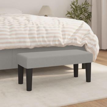 Banc Ottoman Rembourré Gris Clair pour Salon et Entrée 70x30x30 cm Tissu