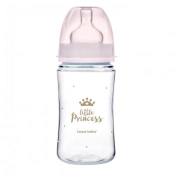 Biberon 240 ml Canpol Royal Baby – Rose – 3 mois et plus