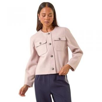 Veste Roman Rose à Boutons pour Femmes