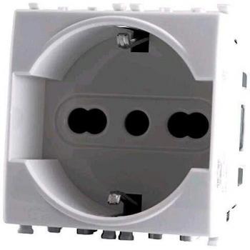 White 3.0 Schuko Socket for Vimar Plana Series