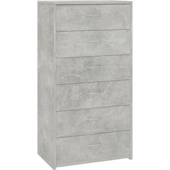 Commode 6 tiroirs gris béton 50x34x96