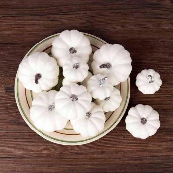 Pack de 12 citrouilles blanches pour Halloween, décoration d'automne
