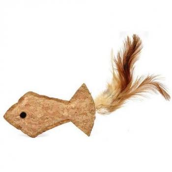 Pez De Corcho Con Pluma (Gatos, Juguetes, Peluches y plumas)