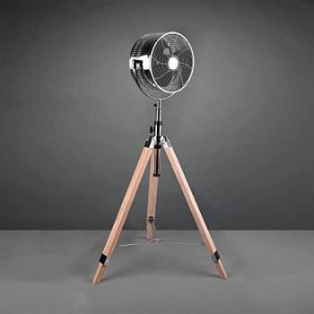 Ventilatore a Piantana Industriale Tromso con Treppiede in Legno, Altezza Regolabile e Tripla Velocità Ø28 cm
