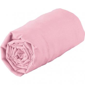 Drap housse 2 personnes en jersey rose
