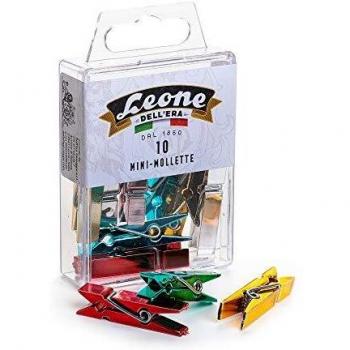 10 Mini Mollette in Plastica con Colori Metallizzati