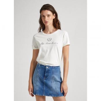 Camiseta Pepe Jeans Vivian manga corta blanco azul mujer