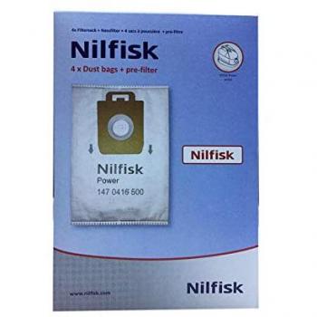 Kit 4 Sacs Dustbags Nilfisk (Power Series) + Pré-filtre