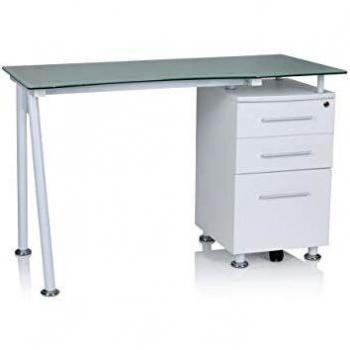 SchlankGlas Office Tisch 120x60 – Schwarzer & Weißer Computertisch mit Stauraum