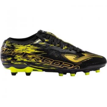 Botas Joma Supercopa 23 terreno firme en negro y amarillo flúor