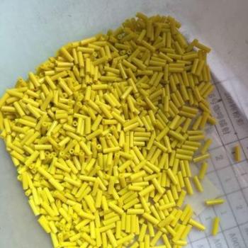Silver Core Yellow Bugle Beads 2*6MM 60G/1440Pcs