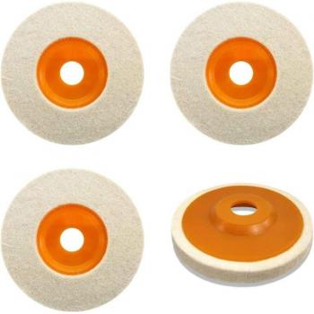 Set di 4 moli lucidanti per smerigliatrice angolare 125 x 22 mm in feltro di lana