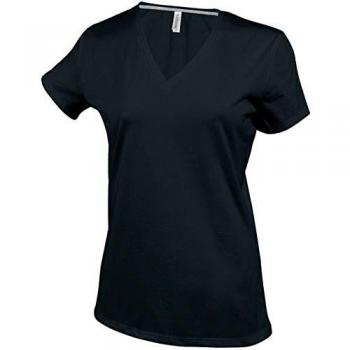 Fitted Women's V-Shape T-Shirt by Kariban – Black, 2XL