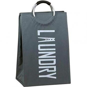 Cesto Biancheria Sporca Pieghevole in Tessuto con Manici in Metallo 38 x 28 x 68 cm