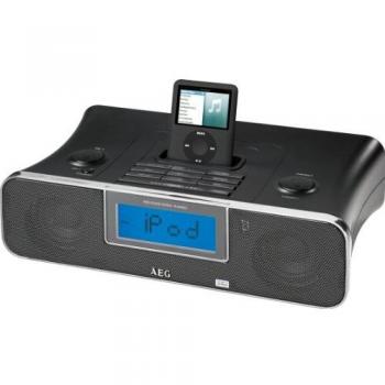 AEG SRC 4321 Horloge Numérique Noire avec Radio AM/FM et Réveil Intégré Reloj Digital