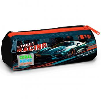 Nefti Kids Black Pencil Bag with Race Car Design