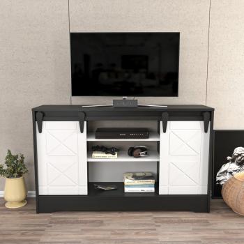 Decorotika Nisay 140 Cm TV Unit TV Stand TV Console with Open Shelves and Cabinet