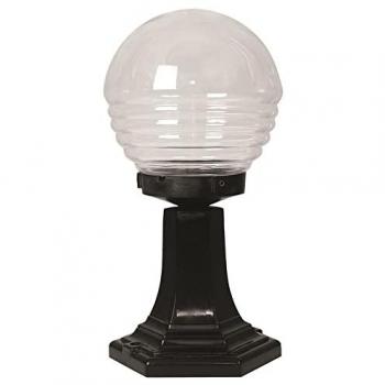 Lampadaire extérieur noir ABS, 20×20×40 cm, abat‑jour libre, douille E27 60 W